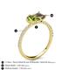 5 - Zahara 9x6 mm Pear Peridot and 7x5 mm Emerald Cut Smoky Quartz 2 Stone Duo Ring 