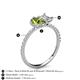 5 - Zahara 9x6 mm Pear Peridot and 7x5 mm Emerald Cut Forever Brilliant Moissanite 2 Stone Duo Ring 