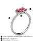 5 - Zahara 9x6 mm Pear and Emerald Cut Pink Tourmaline 2 Stone Duo Ring 