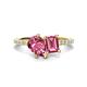 1 - Zahara 9x6 mm Pear and Emerald Cut Pink Tourmaline 2 Stone Duo Ring 