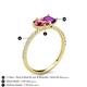 5 - Zahara 9x6 mm Pear Pink Tourmaline and 7x5 mm Emerald Cut Amethyst 2 Stone Duo Ring 