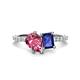 1 - Zahara 9x6 mm Pear Pink Tourmaline and 7x5 mm Emerald Cut Iolite 2 Stone Duo Ring 