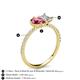 5 - Zahara 9x6 mm Pear Pink Tourmaline and IGI Certified 7x5 mm Emerald Cut Lab Grown Diamond 2 Stone Duo Ring 