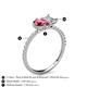 5 - Zahara 9x6 mm Pear Pink Tourmaline and 7x5 mm Emerald Cut Forever One Moissanite 2 Stone Duo Ring 