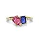 1 - Zahara 9x6 mm Pear Pink Tourmaline and 7x5 mm Emerald Cut Iolite 2 Stone Duo Ring 