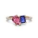 1 - Zahara 9x6 mm Pear Pink Tourmaline and 7x5 mm Emerald Cut Iolite 2 Stone Duo Ring 