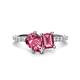 1 - Zahara 9x6 mm Pear and Emerald Cut Pink Tourmaline 2 Stone Duo Ring 