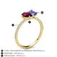 5 - Zahara 9x6 mm Pear Rhodolite Garnet and 7x5 mm Emerald Cut Tanzanite 2 Stone Duo Ring 