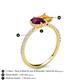 5 - Zahara 9x6 mm Pear Rhodolite Garnet and 7x5 mm Emerald Cut Citrine 2 Stone Duo Ring 