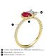 5 - Zahara 9x7 mm Pear Ruby and 7x5 mm IGI Certified Emerald Cut Lab Grown Diamond 2 Stone Duo Ring 