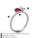 5 - Zahara 9x7 mm Pear Ruby and 7x5 mm Emerald Cut White Sapphire 2 Stone Duo Ring 