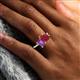 2 - Zahara 9x7 mm Pear Ruby and 7x5 mm Emerald Cut Amethyst 2 Stone Duo Ring 