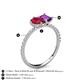 5 - Zahara 9x7 mm Pear Ruby and 7x5 mm Emerald Cut Amethyst 2 Stone Duo Ring 