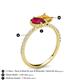 5 - Zahara 9x7 mm Pear Ruby and 7x5 mm Emerald Cut Citrine 2 Stone Duo Ring 