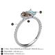 5 - Zahara 9x6 mm Pear Smoky Quartz and 7x5 mm Emerald Cut Aquamarine 2 Stone Duo Ring 