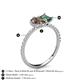5 - Zahara 9x6 mm Pear Smoky Quartz and 7x5 mm Emerald Cut Lab Created Alexandrite 2 Stone Duo Ring 