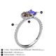 5 - Zahara 9x6 mm Pear Smoky Quartz and 7x5 mm Emerald Cut Tanzanite 2 Stone Duo Ring 