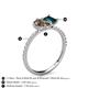 5 - Zahara 9x6 mm Pear Smoky Quartz and 7x5 mm Emerald Cut London Blue Topaz 2 Stone Duo Ring 