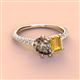 3 - Zahara 9x6 mm Pear Smoky Quartz and 7x5 mm Emerald Cut Citrine 2 Stone Duo Ring 