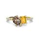 1 - Zahara 9x6 mm Pear Smoky Quartz and 7x5 mm Emerald Cut Citrine 2 Stone Duo Ring 