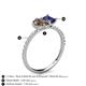 5 - Zahara 9x6 mm Pear Smoky Quartz and 7x5 mm Emerald Cut Iolite 2 Stone Duo Ring 