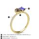 5 - Zahara 9x6 mm Pear Smoky Quartz and 7x5 mm Emerald Cut Tanzanite 2 Stone Duo Ring 