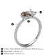 5 - Zahara 9x6 mm Pear Smoky Quartz and 7x5 mm Emerald Cut White Sapphire 2 Stone Duo Ring 