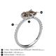 5 - Zahara 9x6 mm Pear and 7x5 mm Emerald Cut Smoky Quartz 2 Stone Duo Ring 