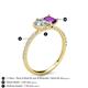 5 - Zahara IGI Certified 9x6 mm Pear Lab Grown Diamond and 7x5 mm Emerald Cut Amethyst 2 Stone Duo Ring 