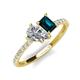 4 - Zahara IGI Certified 9x6 mm Pear Lab Grown Diamond and 7x5 mm Emerald Cut London Blue Topaz 2 Stone Duo Ring 