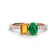 1 - Galina 7x5 mm Emerald Cut Citrine and 8x6 mm Oval Emerald 2 Stone Duo Ring 