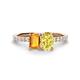 1 - Galina 7x5 mm Emerald Cut Citrine and 8x6 mm Oval Yellow Sapphire 2 Stone Duo Ring 