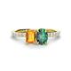 1 - Galina 7x5 mm Emerald Cut Citrine and 8x6 mm Oval Lab Created Alexandrite 2 Stone Duo Ring 