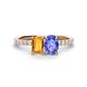 1 - Galina 7x5 mm Emerald Cut Citrine and 8x6 mm Oval Tanzanite 2 Stone Duo Ring 