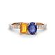 1 - Galina 7x5 mm Emerald Cut Citrine and 8x6 mm Oval Iolite 2 Stone Duo Ring 