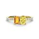 1 - Galina 7x5 mm Emerald Cut Citrine and 8x6 mm Oval Yellow Sapphire 2 Stone Duo Ring 