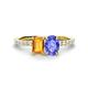 1 - Galina 7x5 mm Emerald Cut Citrine and 8x6 mm Oval Tanzanite 2 Stone Duo Ring 