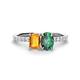 1 - Galina 7x5 mm Emerald Cut Citrine and 8x6 mm Oval Lab Created Alexandrite 2 Stone Duo Ring 