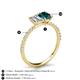 5 - Galina GIA Certified 7x5 mm Emerald Cut Diamond and 8x6 mm Oval London Blue Topaz 2 Stone Duo Ring 