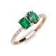 4 - Galina 7x5 mm Emerald Cut Emerald and 8x6 mm Oval Lab Created Alexandrite 2 Stone Duo Ring 