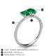 5 - Galina 7x5 mm Emerald Cut and 8x6 mm Oval Emerald 2 Stone Duo Ring 