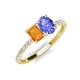 4 - Galina 7x5 mm Emerald Cut Citrine and 8x6 mm Oval Tanzanite 2 Stone Duo Ring 