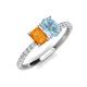 4 - Galina 7x5 mm Emerald Cut Citrine and 8x6 mm Oval Aquamarine 2 Stone Duo Ring 