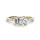 1 - Galina IGI Certified 7x5 mm Emerald Cut Lab Grown Diamond and IGI Certified 8x6 mm Oval Lab Grown Diamond 2 Stone Duo Ring 