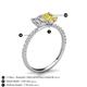 5 - Galina IGI Certified 7x5 mm Emerald Cut Lab Grown Diamond and 8x6 mm Oval Yellow Sapphire 2 Stone Duo Ring 