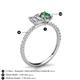 5 - Galina IGI Certified 7x5 mm Emerald Cut Lab Grown Diamond and 8x6 mm Oval Lab Created Alexandrite 2 Stone Duo Ring 