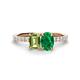 1 - Galina 7x5 mm Emerald Cut Peridot and 8x6 mm Oval Emerald 2 Stone Duo Ring 