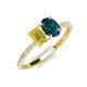 4 - Galina 7x5 mm Emerald Cut Yellow Sapphire and 8x6 mm Oval London Blue Topaz 2 Stone Duo Ring 