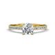 1 - Aurin 6.50 mm Round Forever Brilliant Moissanite and Diamond Engagement Ring 