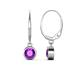 1 - Cara Amethyst (5mm) Solitaire Dangling Earrings 